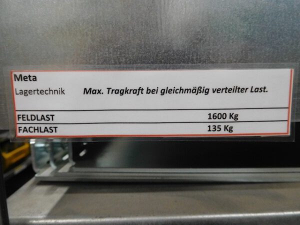 Fachbodenregale, Meta, ca. 130 Felder, Rahmenhöhe ca. 3,05m Fachböden ca. 1m x 0,5minkl. Rollleitern – Bild 11