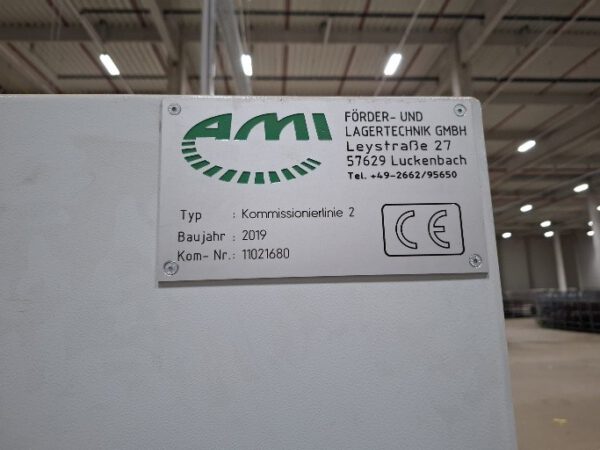 Fördertechnikanlage, AMI, ca. 69m angetrieben, plus 10m unangetrieben, plus 2 angetriebene Scherenrollenbahnen – Bild 13