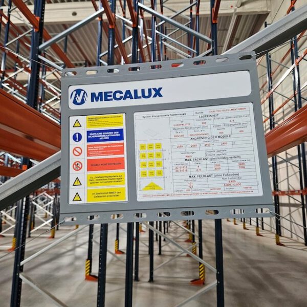 Palettenregal, Mecalux, Höhe 9,50m, Traversenlänge 2,70m 800kg pro Palette, max. 41.000 Palettenstellplätze – Bild 14