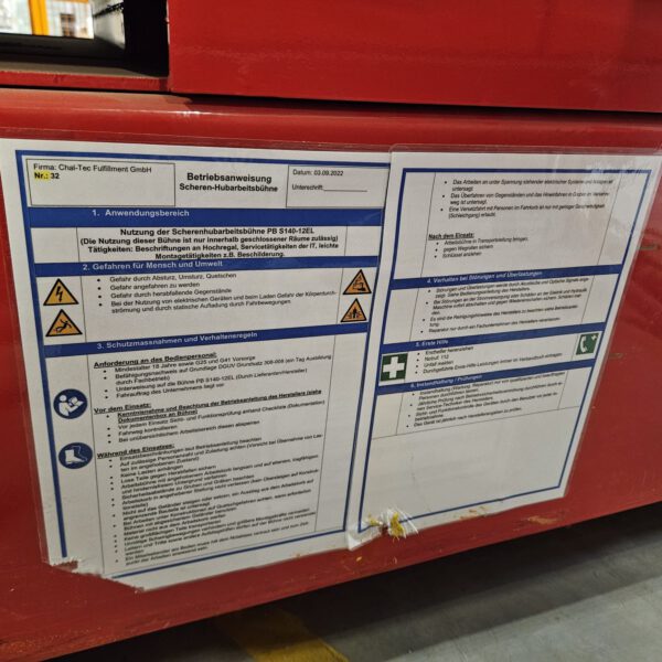 Selbstfahrende Scherenarbeitsbühne, PB Lifttechnik GmbH, Arbeitshöhe 14m, 320kg Hebekapazität – Bild 14