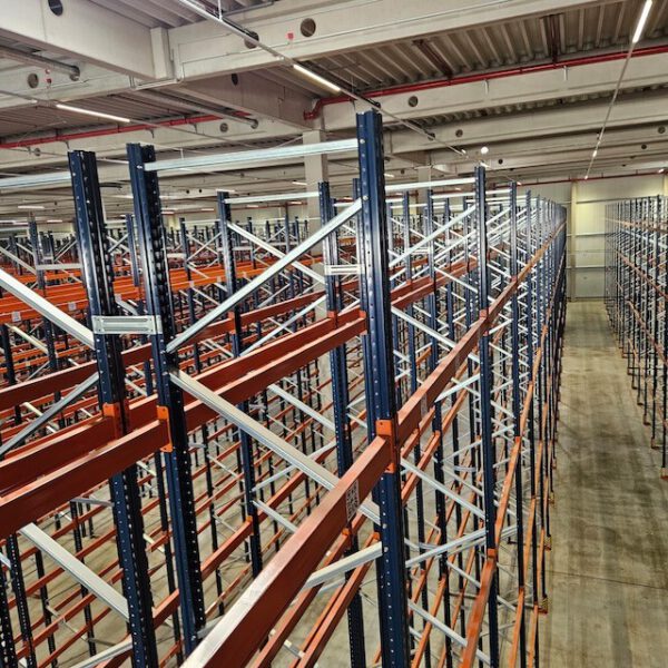 Palettenregal, Mecalux, Höhe 9,50m, Traversenlänge 2,70m 800kg pro Palette, max. 41.000 Palettenstellplätze – Bild 17