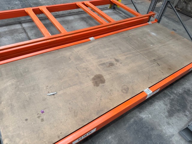 3x Einzelfelder Palettenregal, Meta / RBB, Rahmenhöhe ca. 3,50m bis 4m, Traversenlänge: 2,70m, mit Tiefenstegen, und Durchschubsicherungen lagertechnik 3x Einzelfelder Palettenregal, Meta / RBB, Rahmenhöhe ca. 3,50m bis 4m, Traversenlänge: 2,70m, mit Tiefenstegen, und Durchschubsicherungen – Bild 17