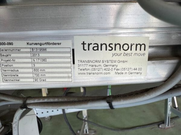 7 Stück Kurvengurtförderer, Transnorm, 90 Grad – Bild 3