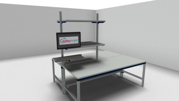 36 Arbeitstische / Packtische, Evers, 2m breit, höhenverstellbar – Bild 2