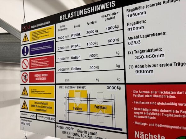 3 Felder Palettenregal mit 4 Ebenen Durchlaufregale für Kisten / Kartons, Bereitstellregal / Röllchenregal, Bito – Bild 3