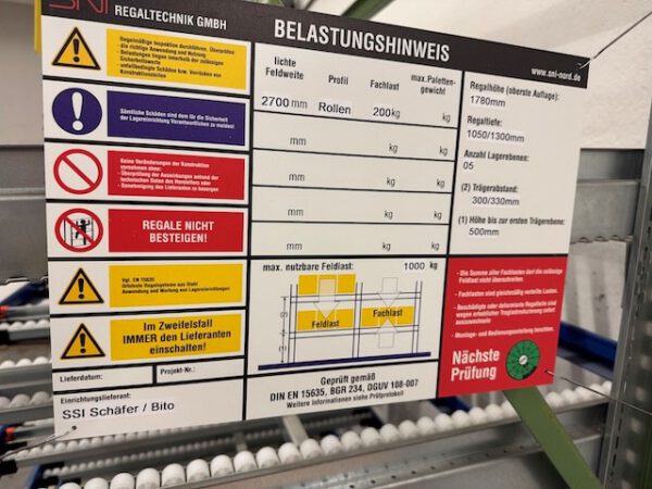 1 Feld Durchlaufregale mit 5 Ebenen, für Kisten / Kartons, Bereitstellregal / Röllchenregal, SSI Schäfer / Bito – Bild 3