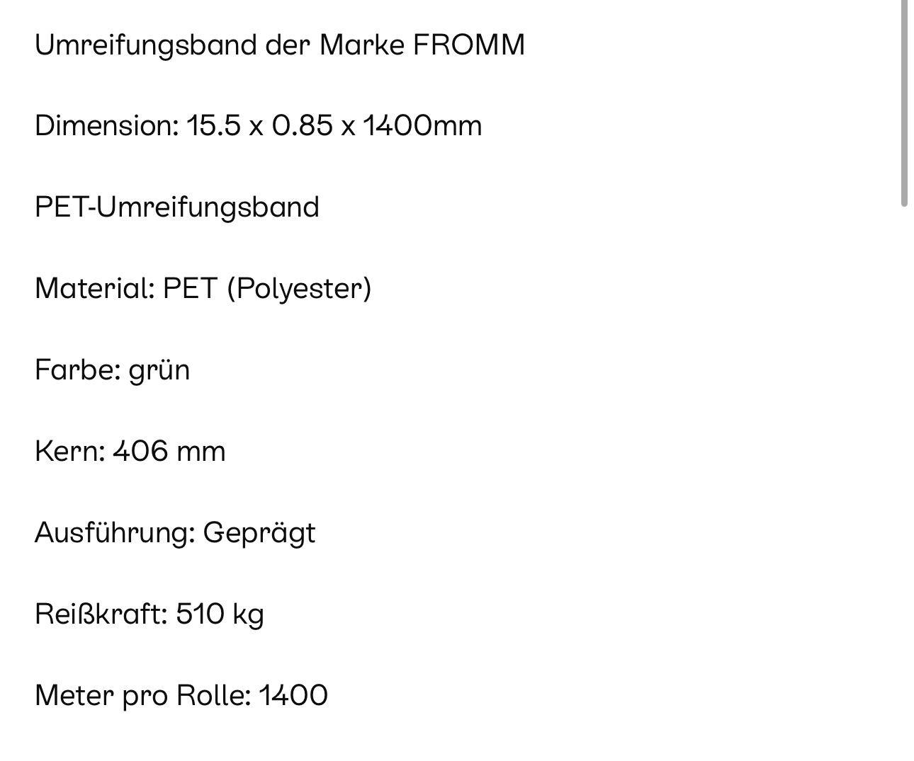 150 Rollen, Fromm PET Umreifungsband für Handumreifer, 15,5mm lagertechnik 150 Rollen, Fromm PET Umreifungsband für Handumreifer, 15,5mm – Bild 3