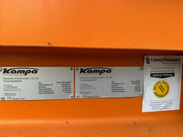 Schwerlast - Industrieanhänger, Kampa, 20 to. mit Dach – Bild 4