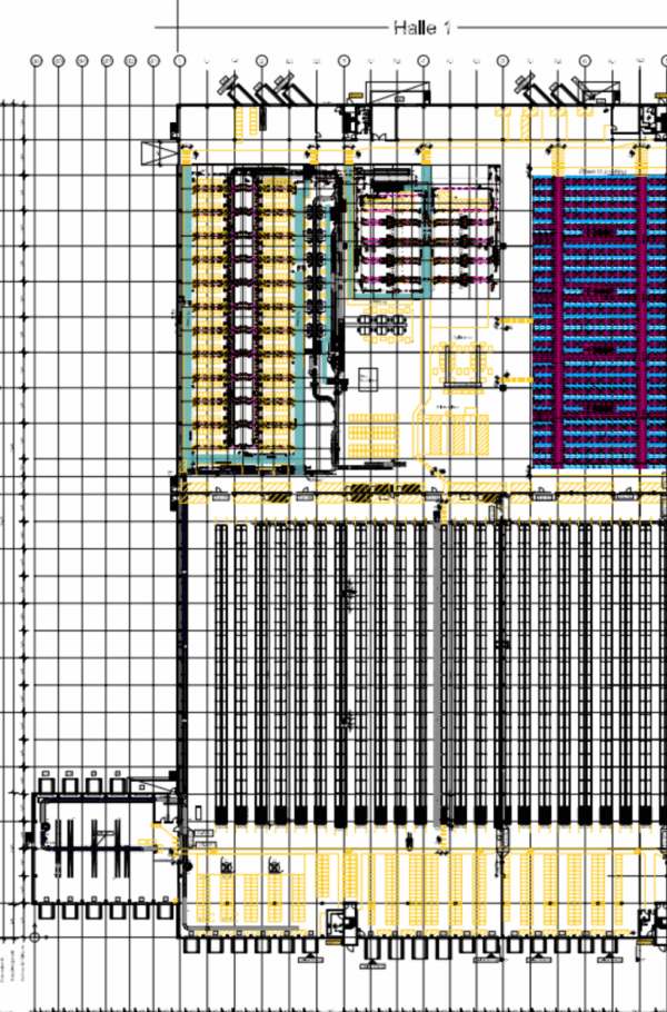 Poket Sorter System, Dürkopp, mit Taschenpuffer mit 13.000 Plätzen, gesamt über 40.000 Taschen, über 2KM Schienen, Weichen, Steigförderer, Steuerungsteile, Ersatzteilen – Bild 45
