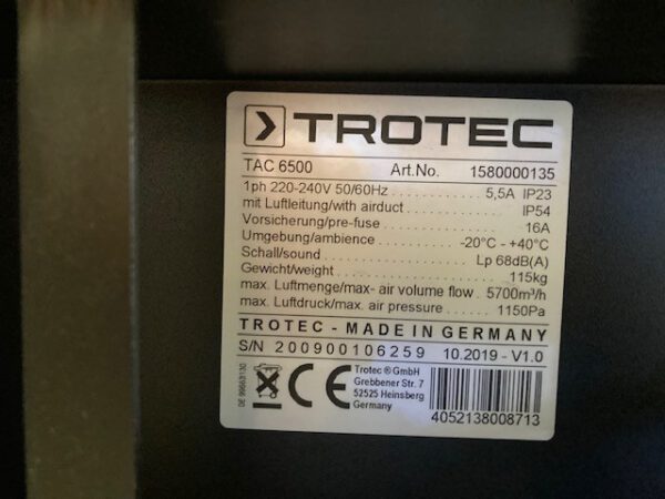 Luftreiniger Trotec TAC 6500 – Bild 6