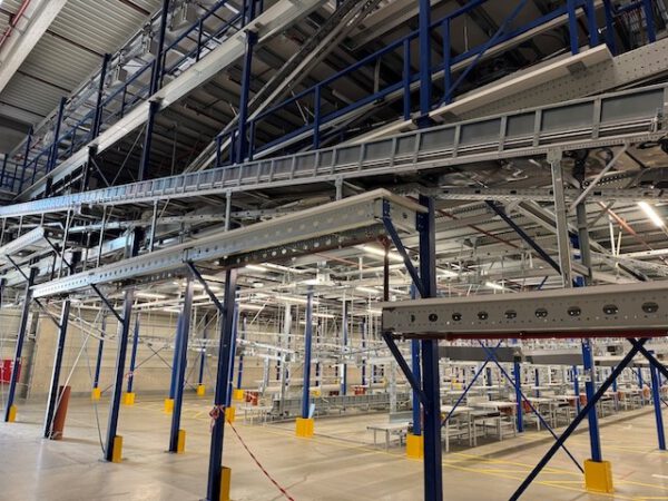 1, 2 oder 3 geschossige Systembau-Lagerbühne / Mezzanine, Profielnorm, Grundfläche Hauptbühne ca. 33 x 79m, bzw. 3.221 m2, 250kg/m2  – Bild 7
