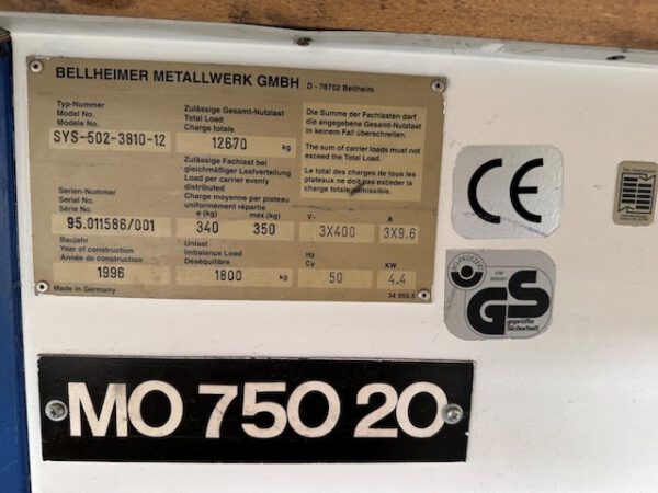 Lagerpaternoster, Kardex, 350kg / Gondel, ca. 5,85m hoch, 38– Gondeln – Bild 7