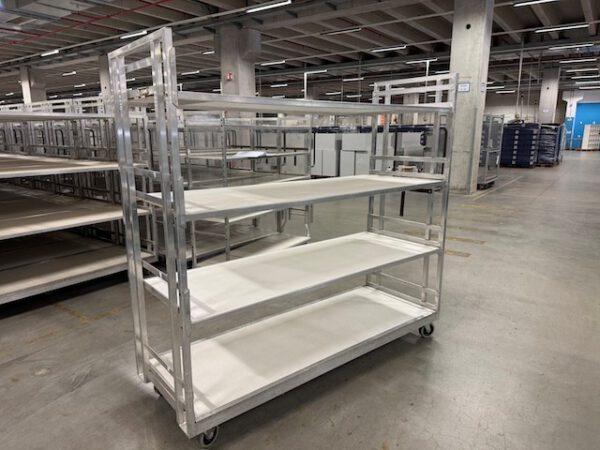 148 Stück große Kommissionierwagen / Transportwagen mit 4 Böden und Treppe, Alu – Bild 8