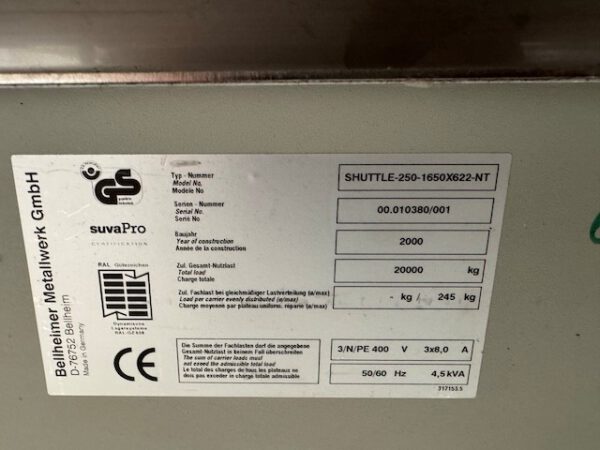 Liftsysteme, Kardex, ca. 4,50m hoch, 250kg / Tablar, Tablar: ca. 1,65m x 62cm – Bild 8