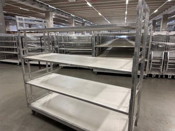 148 Stück große Kommissionierwagen / Transportwagen mit 4 Böden und Treppe, Alu – Bild 9