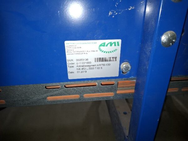 Fördertechnikanlage, AMI, ca. 69m angetrieben, plus 10m unangetrieben, plus 2 angetriebene Scherenrollenbahnen – Bild 9