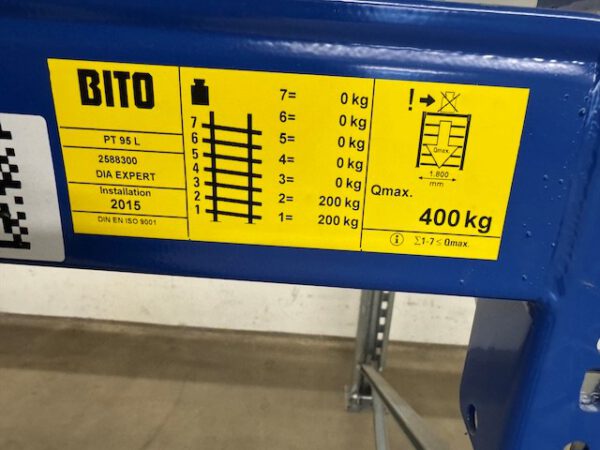 3 Felder Palettenregal mit 4 Ebenen Durchlaufregale für Kisten / Kartons, Bereitstellregal / Röllchenregal, Bito – Bild 10