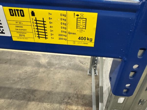 2 Felder Durchlaufregale für Kisten / Kartons, Bereitstellregal / Röllchenregal, mit je einer Ebenen für Paletten, Bito – Bild 10