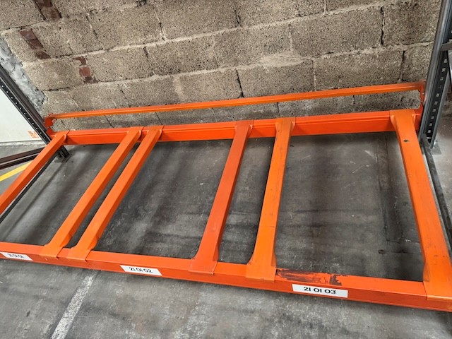 3x Einzelfelder Palettenregal, Meta / RBB, Rahmenhöhe ca. 3,50m bis 4m, Traversenlänge: 2,70m, mit Tiefenstegen, und Durchschubsicherungen lagertechnik 3x Einzelfelder Palettenregal, Meta / RBB, Rahmenhöhe ca. 3,50m bis 4m, Traversenlänge: 2,70m, mit Tiefenstegen, und Durchschubsicherungen – Bild 10