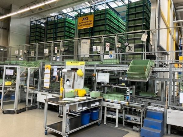 AKL, Dematic / Siemens, ca. 19.450 Kistenstellplätze, Kisten ca. 600x 400m x 320mm