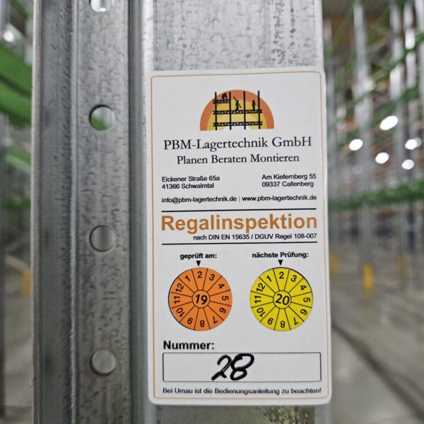 Palettenregal, Bito, Höhe 9,50m, Traversenlänge 3,60m 725kg und 1 to. pro Palette, ca. 8.228 Palettenstellplätze, – Bild 10