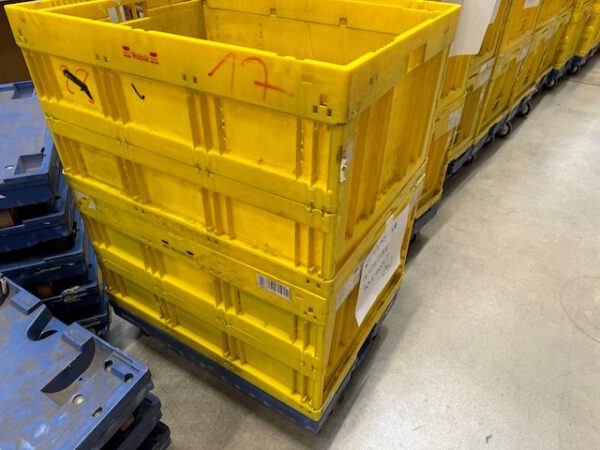 1.600 Stück, Aufsatzrahmen für Faltkiste groß, Eurostapelbehälter, SSI Schäfer, 800x600x440mm, gelb – Bild 2