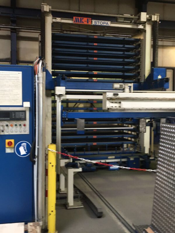 Blechlagerturm Stopa, 16 Fächer (Kassetten) a 3 Tonnen, für Blechformat: 1,25 x2,50m, plus Trumpf Sheetmaster 1300 – gebraucht - : – Bild 3