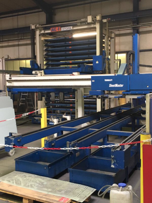 Blechlagerturm Stopa, 16 Fächer (Kassetten) a 3 Tonnen, für Blechformat: 1,25 x2,50m, plus Trumpf Sheetmaster 1300 – gebraucht - : – Bild 4