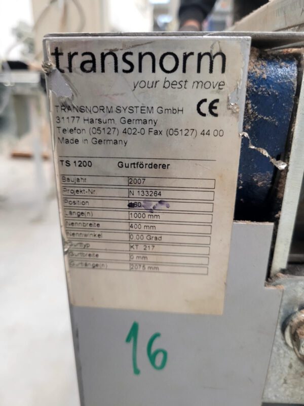 Gurtförderer, Transnorm, ca. 1m lang – Bild 3
