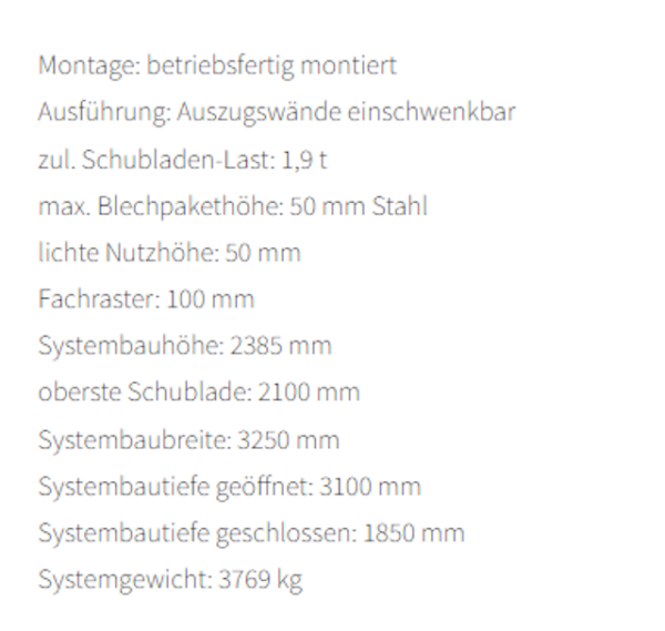 Blechtafellager, 19 Kassetten, TwenTower SL, Storemaster, Format 2500x1250mm – Bild 5