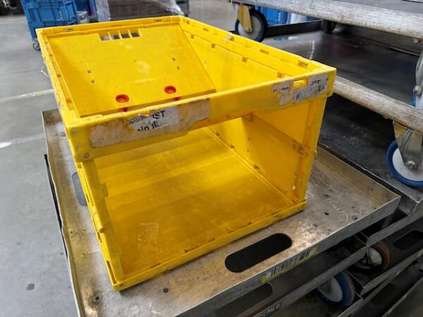 1.050 Stück, Faltkiste, Eurostapelbehälter, UTZ, 600x400x300mm, gelb (blaue Logoschrift) – Bild 6