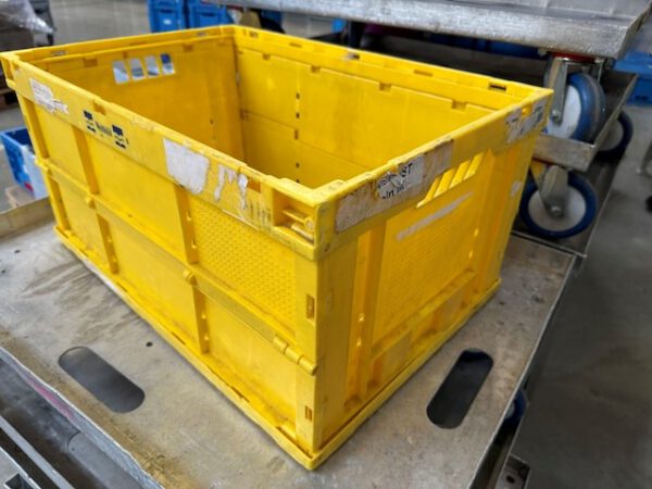 1.050 Stück, Faltkiste, Eurostapelbehälter, UTZ, 600x400x300mm, gelb (blaue Logoschrift) – Bild 7