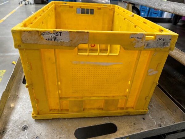 1.050 Stück, Faltkiste, Eurostapelbehälter, UTZ, 600x400x300mm, gelb (blaue Logoschrift) – Bild 8