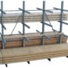 Kragarmregal, doppelseitig, Rahmenhöhe 4,68m Höhe, 1,20m Arme, 900kg pro Arm