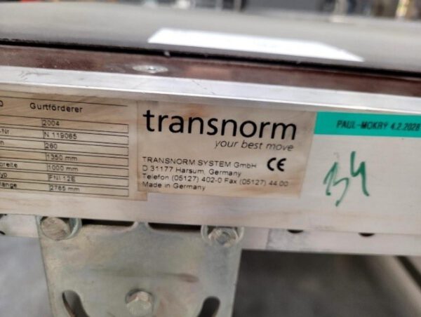 Gurtförderer, Transnorm,  ca. 1,35m lang, ca. 1m breit – Bild 2