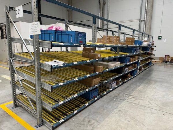 34 Felder Stückgut – Durchlaufregal / Bereitstellregale für Kästen und Kartonagen