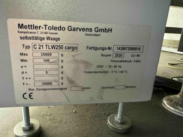 8 – 10 Stück Durchlaufwaage / Selbsttätige Waagen für den Einsatz in einer Fördertechnikanlage, Mettler Toledo lagertechnik
