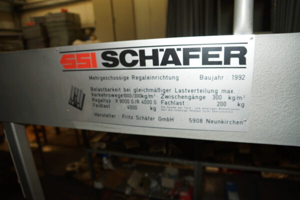 3-Stöckige SSI Schäfer Fachbodenanlage ca. 13,50 x 11m, ca. 216 Felder, Böden 1 x 0,5m, 200kg / Boden – gebraucht - : lagertechnik