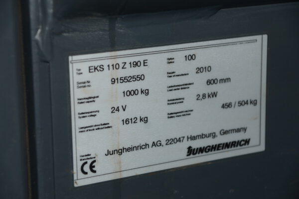 Nr.1, Vertikal-Kommissionierer 1to, EKS 110 Z 190 E, Baujahr: 2010, 5.084 Stunden – Bild 11