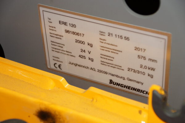Nr.2, Stand-Deichsel­hubwagen ERE 120, Baujahr: 2017, 164 Stunden – Bild 8