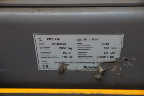 Nr.4, ELEKTRO NIEDERHUBWAGEN 2to, ERE 120, Baujahr: 2016, 462 Stunden – Bild 5