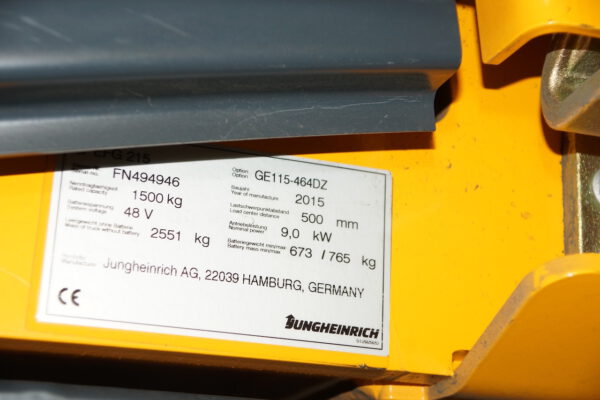 Nr.7, Dreirad­stapler 1,3 - 2,0t, EFG 215, Baujahr: 2015, 1.239 Stunden – Bild 14