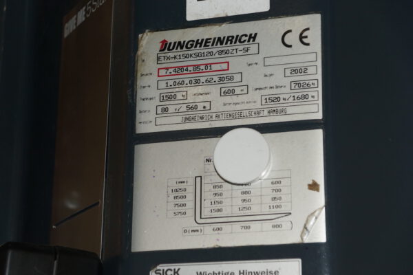 Nr.9, Hochregalstapler Kommisionierstapler, ETX-K150, Baujahr: 2002, 13421 Stunden – Bild 19