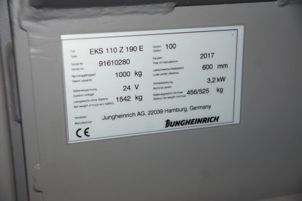 Nr.12, VERTIKAL-KOMMISSIONIERER 1to, EKS 110 Z 190 E, Baujahr: 2017, 365 Stunden – Bild 8