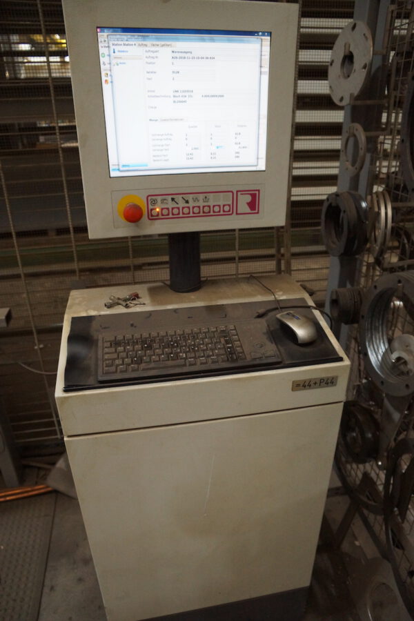 vollautomatisches Blechlager mit 6 Auslagerstationen, 1 Einlagerstation, Remmert, für Bleche max. 4000x2000mm, 243 Lagerplätze, 200 vorhandene Kassetten, max. Beladung pro Palette 5000kg – gebraucht - : – Bild 11