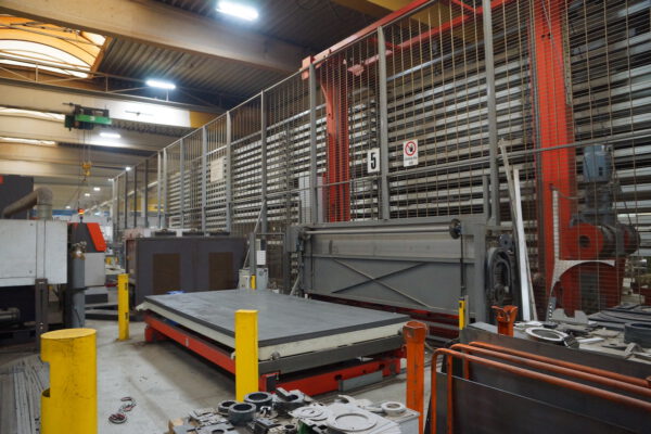 vollautomatisches Blechlager mit 6 Auslagerstationen, 1 Einlagerstation, Remmert, für Bleche max. 4000x2000mm, 243 Lagerplätze, 200 vorhandene Kassetten, max. Beladung pro Palette 5000kg – gebraucht - : – Bild 35