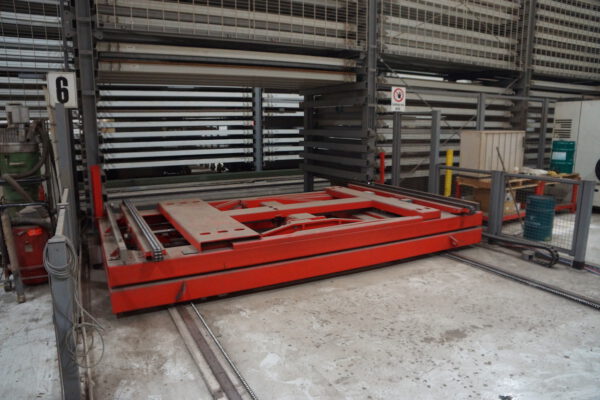 vollautomatisches Blechlager mit 6 Auslagerstationen, 1 Einlagerstation, Remmert, für Bleche max. 4000x2000mm, 243 Lagerplätze, 200 vorhandene Kassetten, max. Beladung pro Palette 5000kg – gebraucht - : – Bild 36