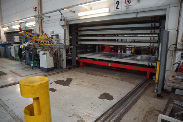vollautomatisches Blechlager mit 6 Auslagerstationen, 1 Einlagerstation, Remmert, für Bleche max. 4000x2000mm, 243 Lagerplätze, 200 vorhandene Kassetten, max. Beladung pro Palette 5000kg – gebraucht - : – Bild 58