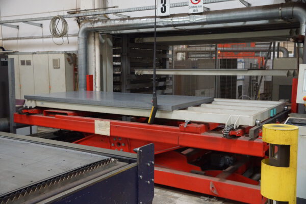 vollautomatisches Blechlager mit 6 Auslagerstationen, 1 Einlagerstation, Remmert, für Bleche max. 4000x2000mm, 243 Lagerplätze, 200 vorhandene Kassetten, max. Beladung pro Palette 5000kg – gebraucht - : – Bild 62