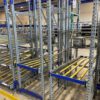 8 Felder mit  schmalem Rücklaufrollenbahn, bis 2,30m tiefe Ebene, Kolli-Durchlaufregal, Stückgut – Durchlaufregalanlage / Bereitstellregale für Kästen und Kartonagen, SSI Schäfer – Bild 2